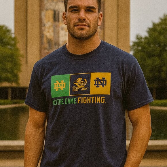Notre Dame Fighting Irish Graphic Tee – Navy Blue (NWT) MEDIUM - Picture 1 of 5